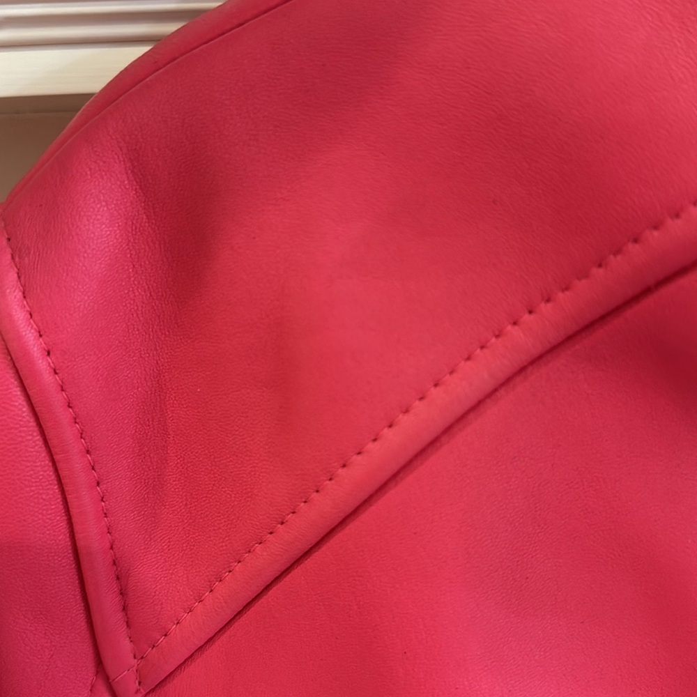 Pink Leather Jacket Dana Buchanan Rosy Pink Vintage Size Large - Picture 7 of 16